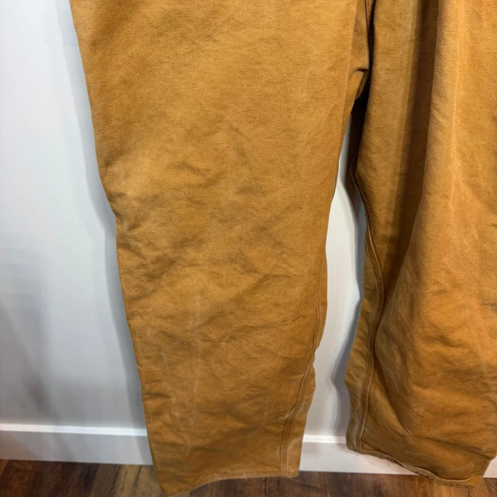 Key Imperial Mens Brown Duck Canvas Double Knee Bib Overalls 44x30‎ USA Workwear - Picture 8 of 9